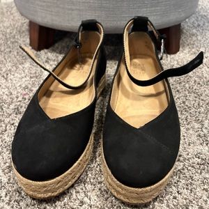 Naturalizer Women's Black Suede Espadrille Talila Sandal, Size 9W, lightly worn